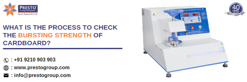 What is the process to check the bursting strength of cardboard?